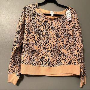 NWT Jenni Sz Medium Leopard Boatneck Pullover!